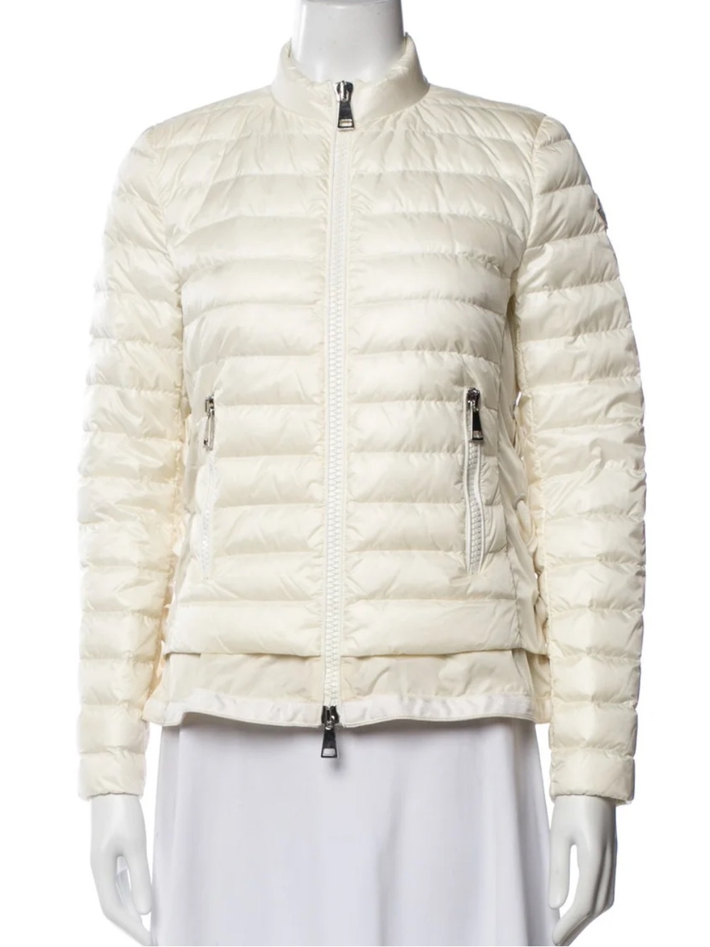 Moncler White Size 2 Lightweight Down Jacket